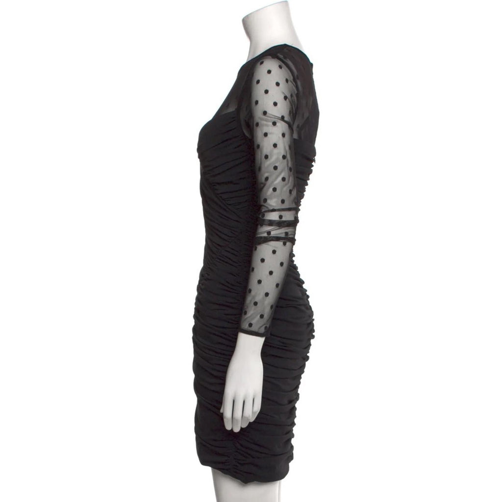 Halston curated by Reiss Polka Dot Mini Dress in Black, Size 16 New w/Tag $445