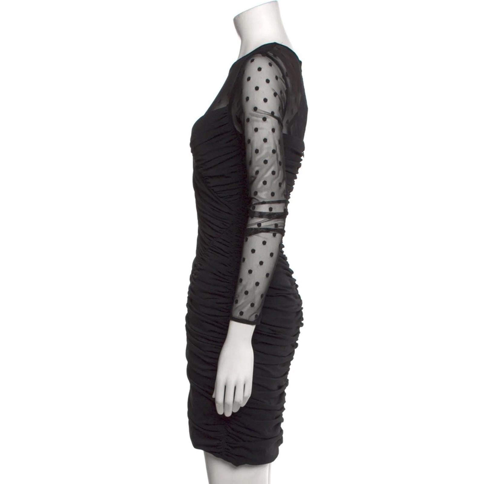 Halston curated by Reiss Polka Dot Mini Dress in Black, Size 16 New w/Tag $445