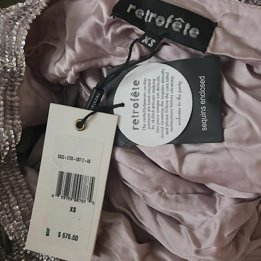 Retrofete Gabrielle Embellished Robe Mini Dress, Revolve XS New w/Tag SOLD OUT!