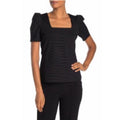NEW Vince Camuto Square Neck Puffed Sleeve Top in Rich Black Size XL New w/o Tag