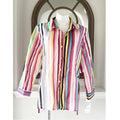 Lena Gabrielle Linen-Blend Summer Stripe Shirt, Size XL New w/Tag $120