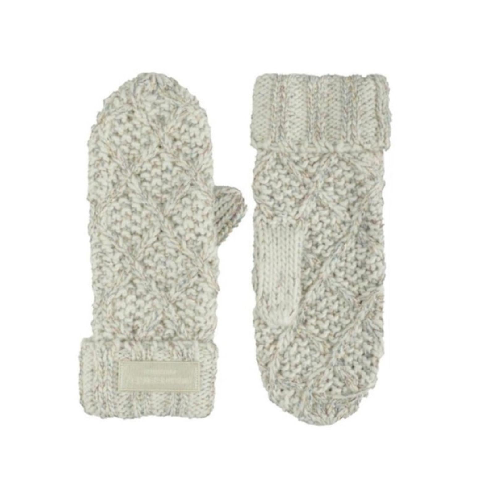 Kurt Geiger Metallic Cable Knit Mittens Bone Multi , One Size New w/Tag