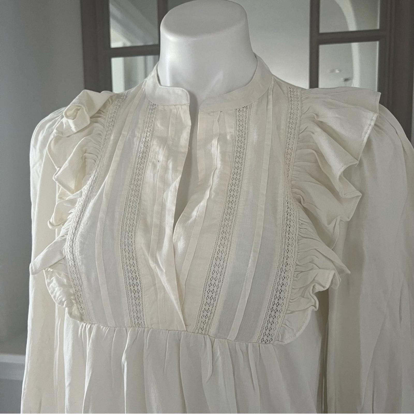 Lauren Ralph Lauren Ruffle Blouse in Winter Cream, Size XXL New w/Tag