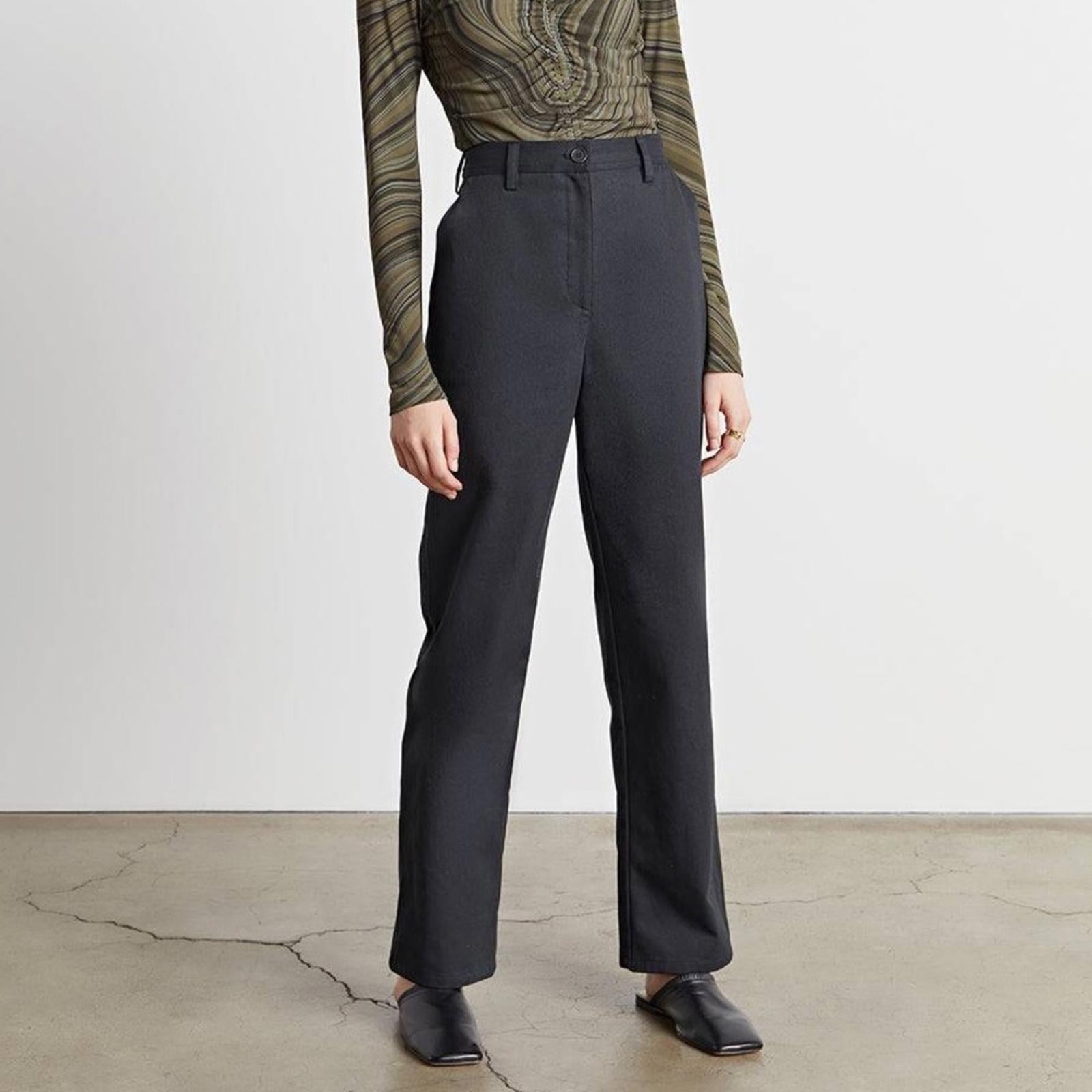 WhoWhatWear LISA High-Waisted Wide Leg Pants in Black Size L New w/Tag $135