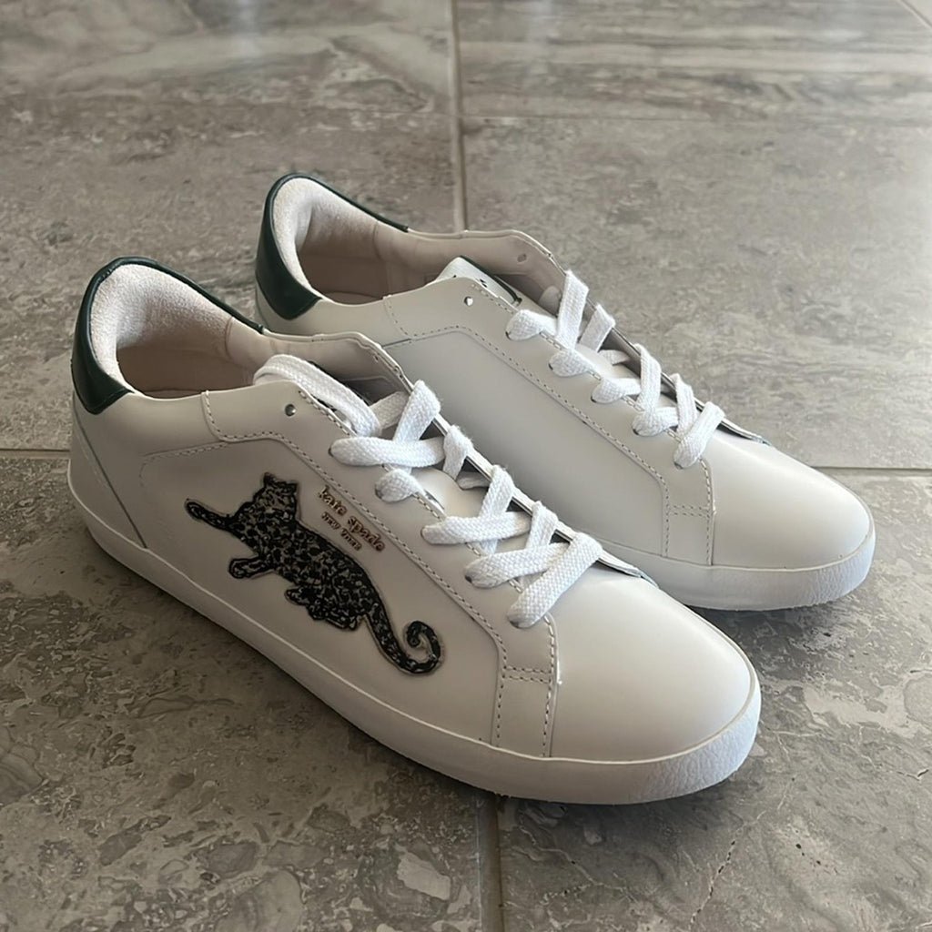 NEW Kate Spade Ace Leopard Lace-Up Low Top Sneakers w/Extra Shoe Lace, Size 11