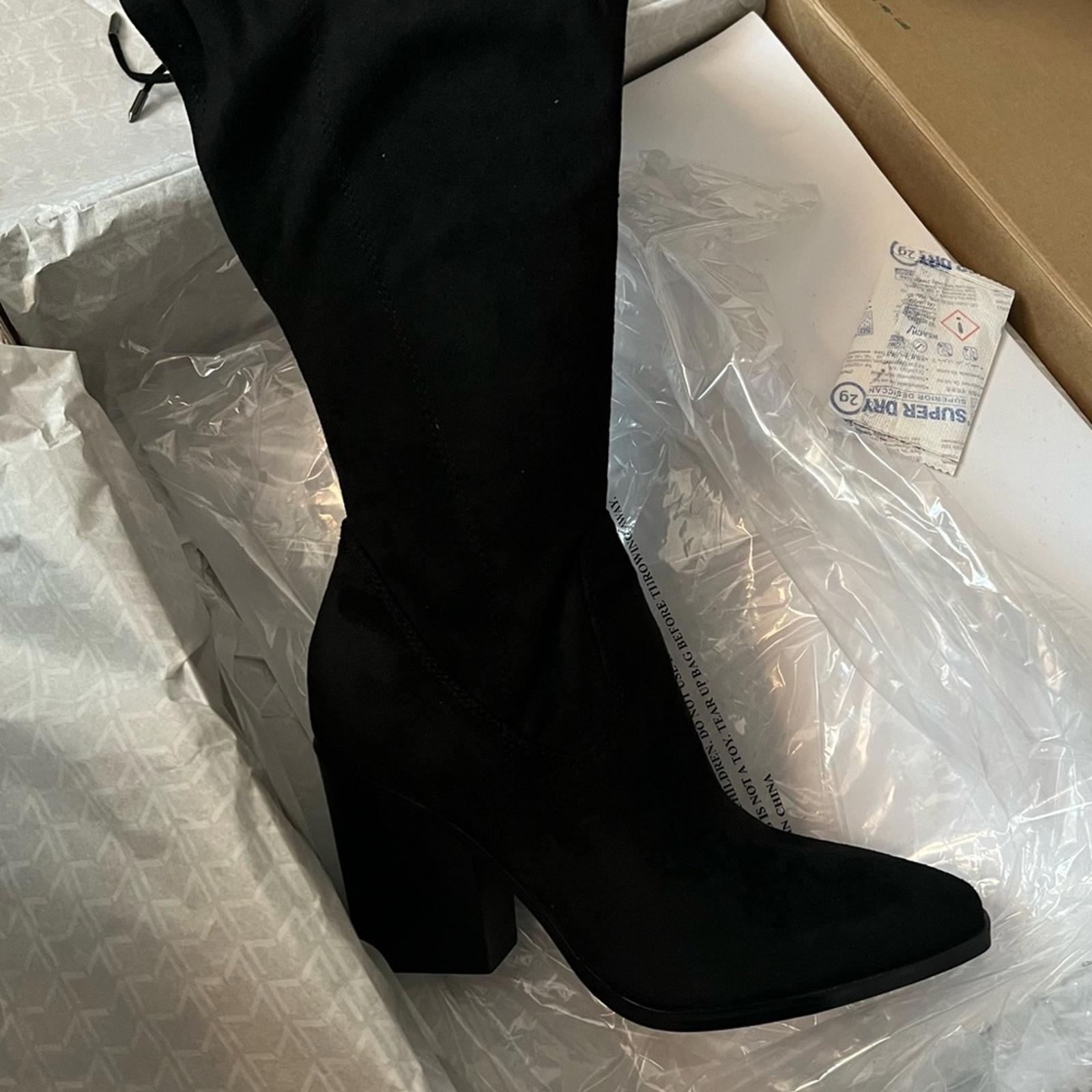 Marc Fisher LTD Okun Thigh High Boots, Black Size 6M New in Box Retail $249