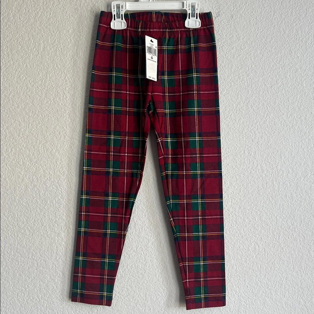 Polo Ralph Lauren Big Girls Plaid Stretch Jersey Legging Pants, Size 6X, NWT