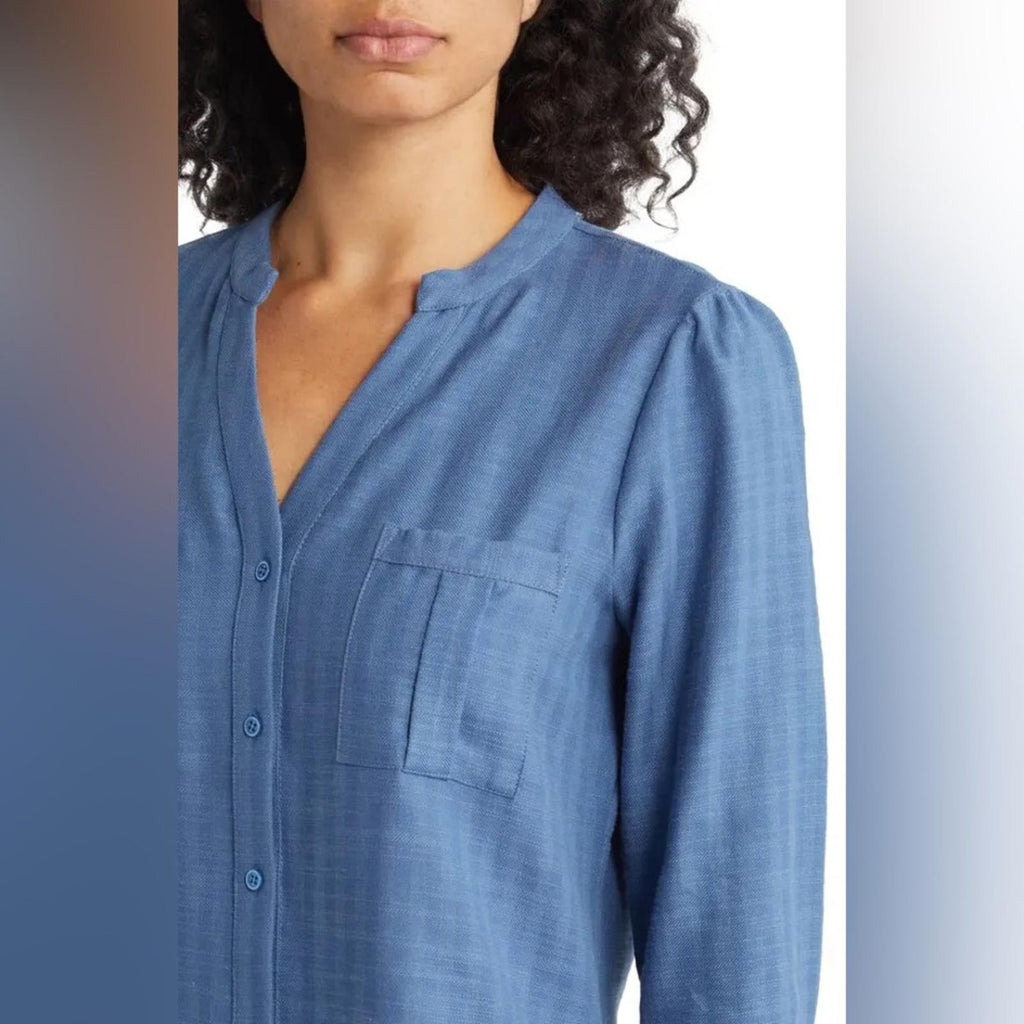 Caslon Pocket Front Drop Waist Dress in Blue Moonlight, Size XXL NEW w/o Tag