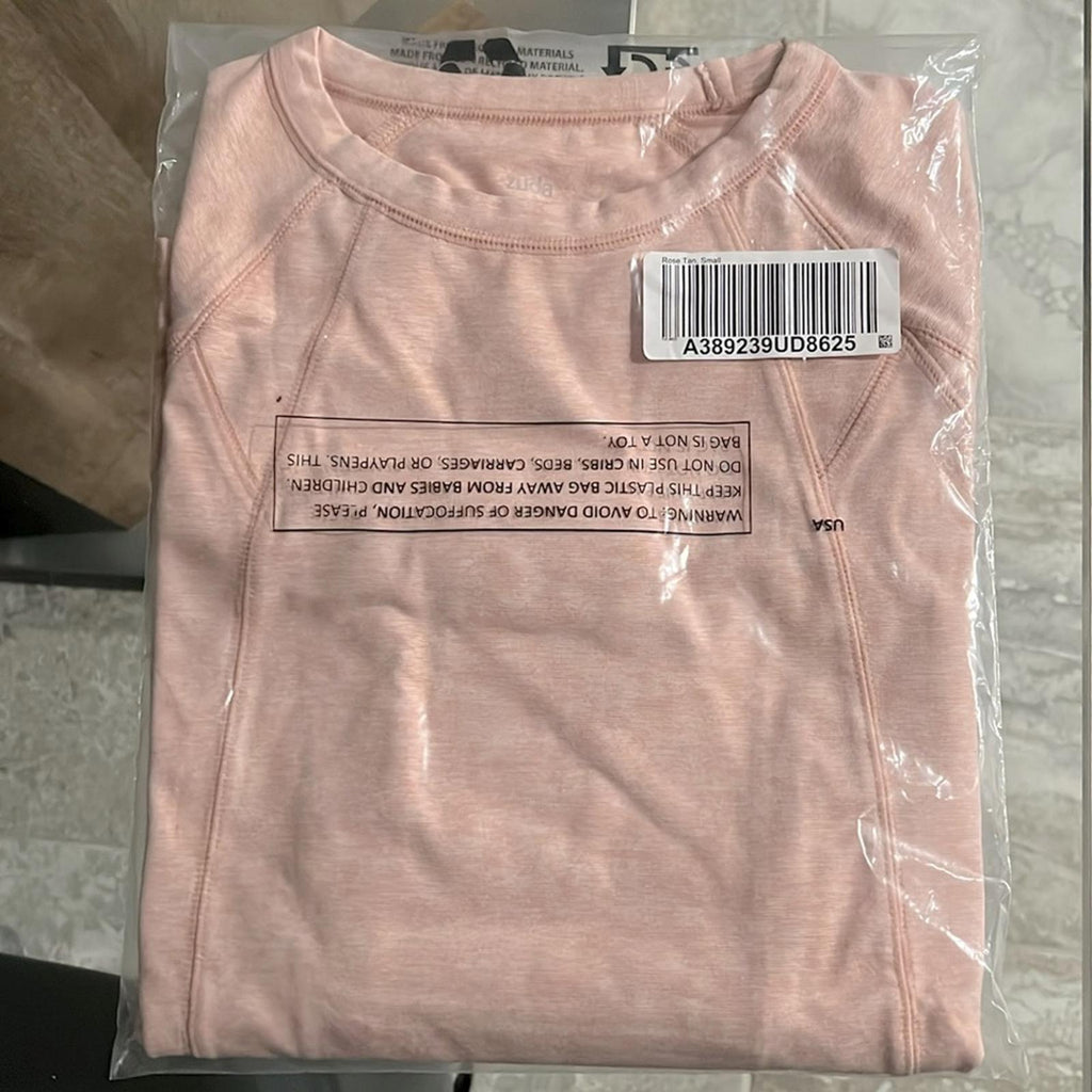 NWT Zuda Ultra Soft Long Sleeve Sweatshirt in Rose Tan, New in Packaging