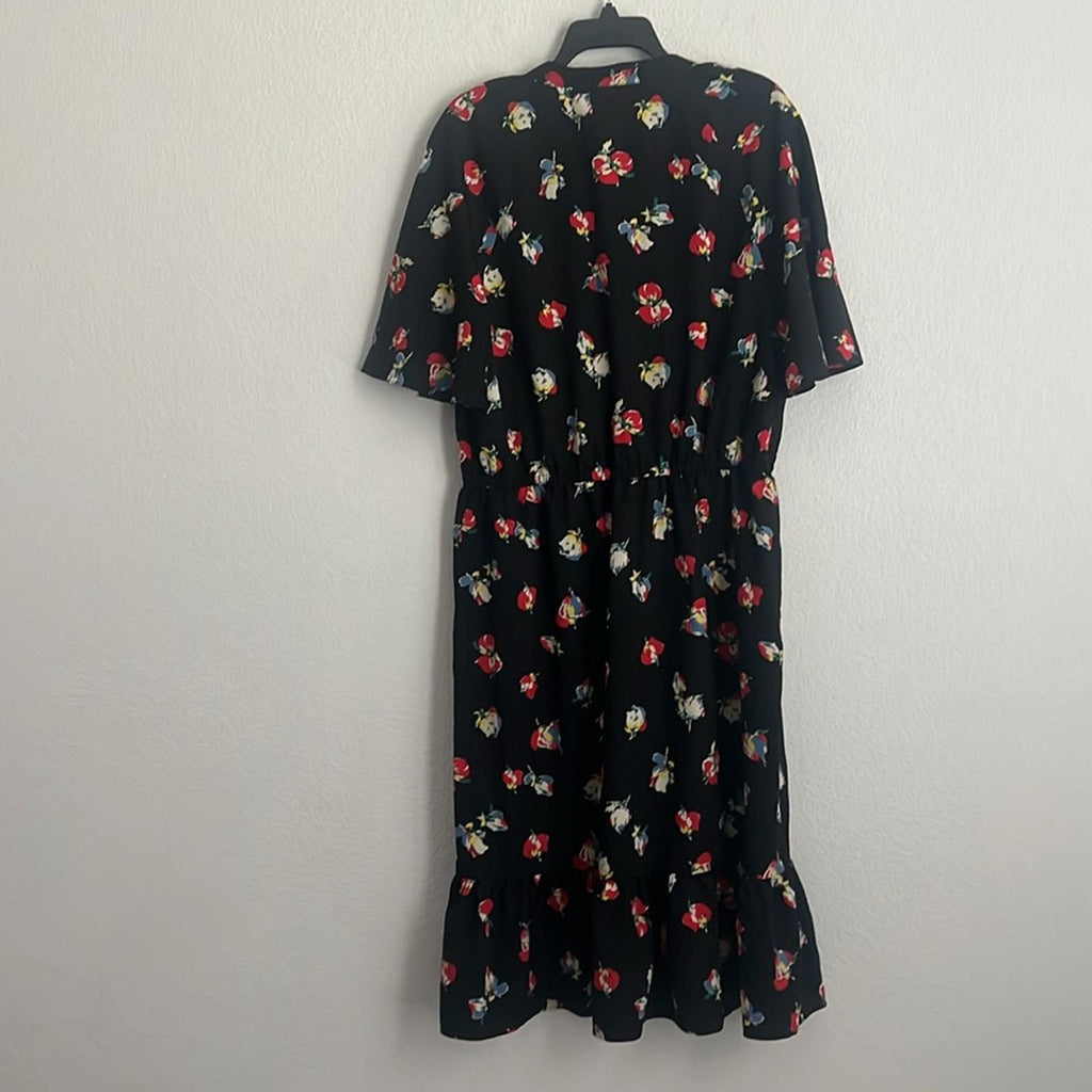 Lauren Ralph Lauren Floral Crepe Tie-Neck Dress, Size 14 EXCELLENT! Retail $155