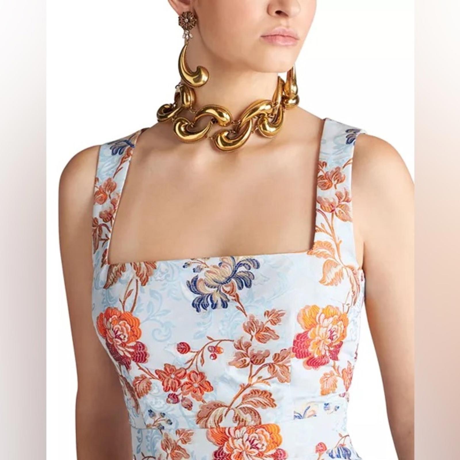 Etro Jacquard Floral Sheath Dress in Pale Blue Multi, Size 36, NEW $2300