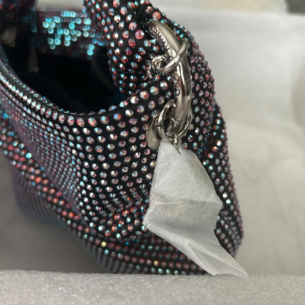 NEW Jimmy Choo Bonny All-Over Crystal Mini Top Handle Bag, New w/Tag in Box
