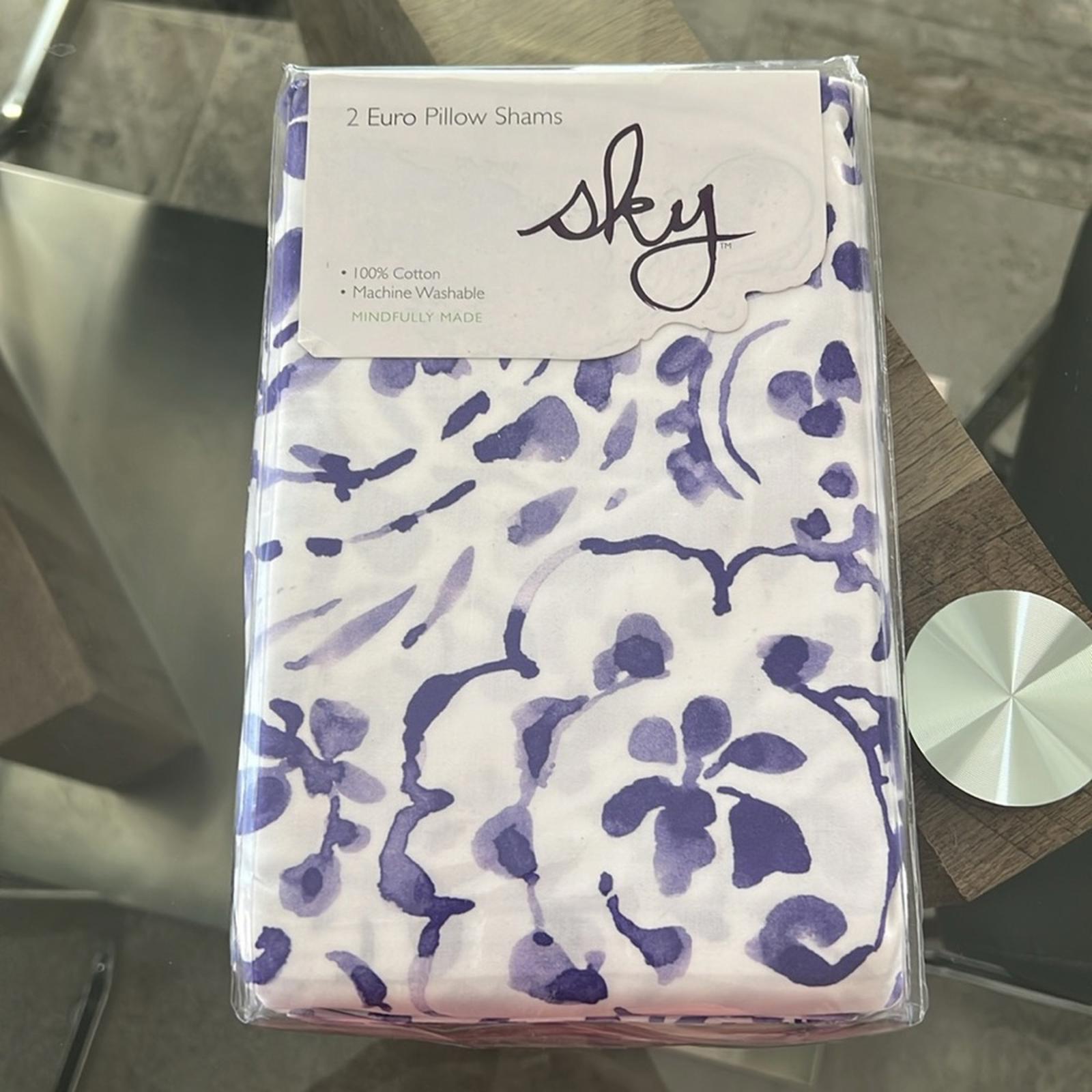 2 SKY Emilia Paisley Euro Shams in Purple/White New w/Tag $145