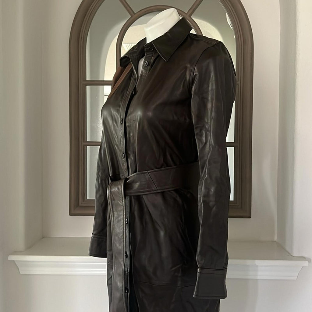 Lauren Ralph Lauren BLACK LABEL Goat Suede Dress in Brown Size 2 New w/Tag $895