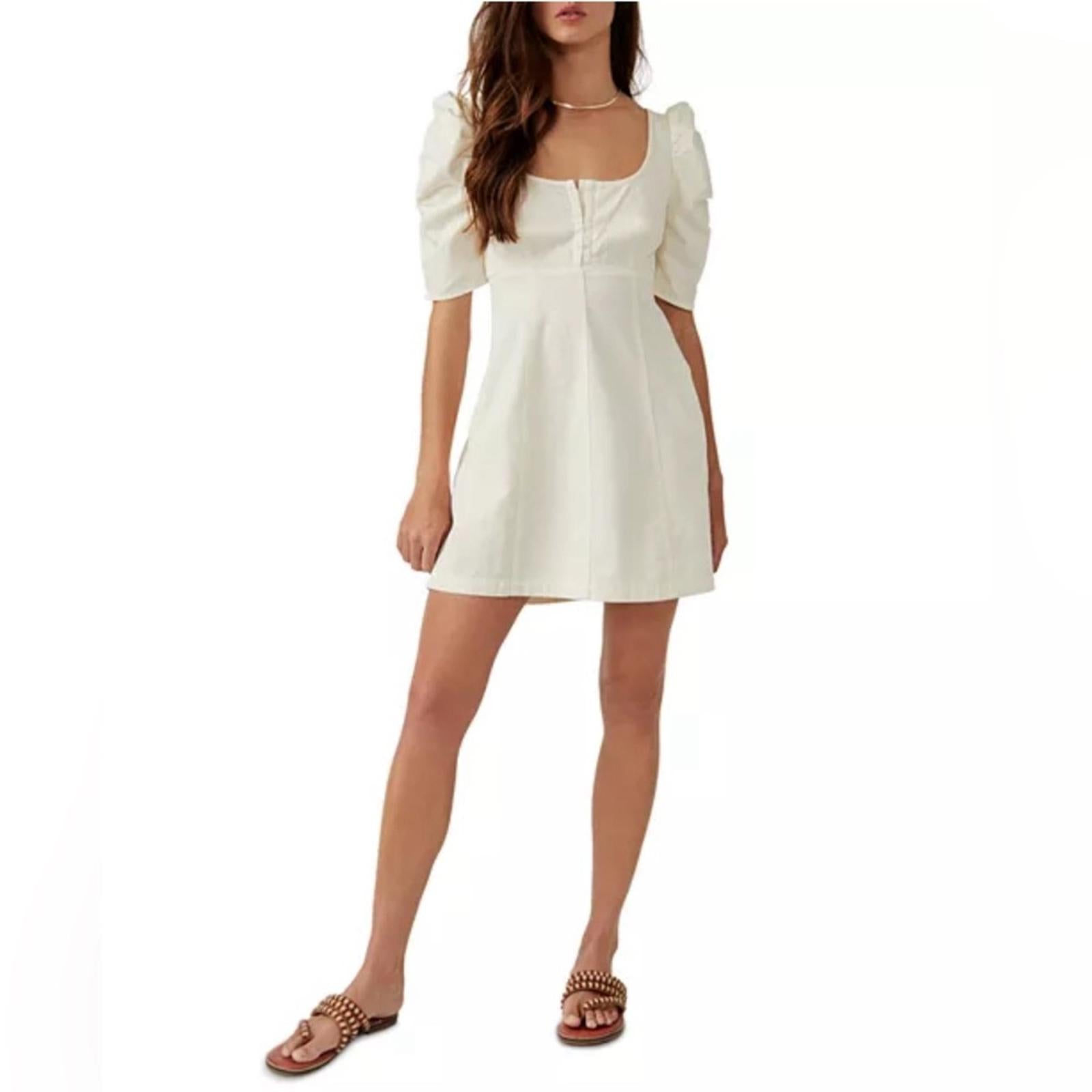 Free People Cotton Cheyenne Denim Mini Dress, Size XL New w/Tag