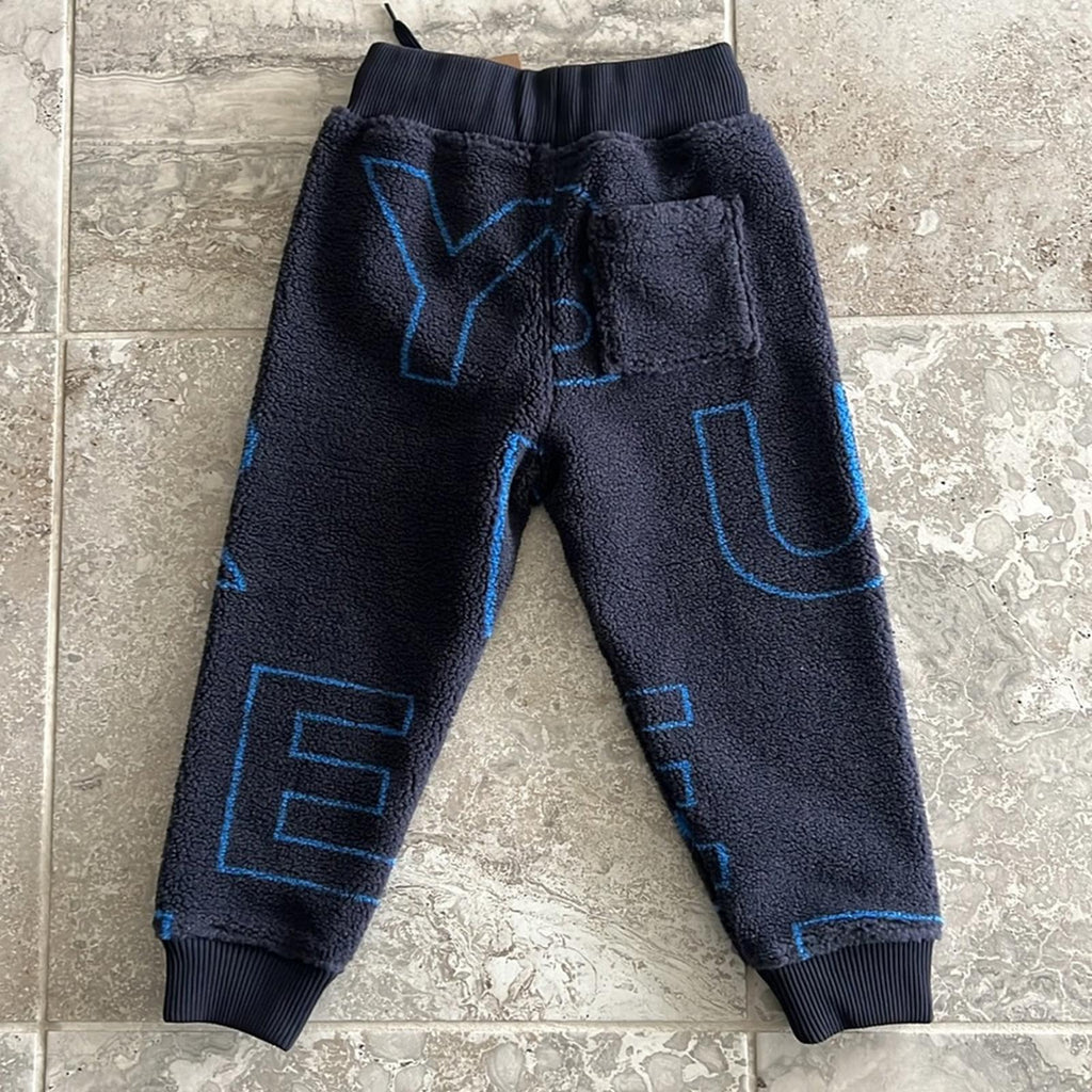 Burberry Edgar Scattered Logo-Print Joggers, Navy Black, Boy's Size 6Y New w/Tag