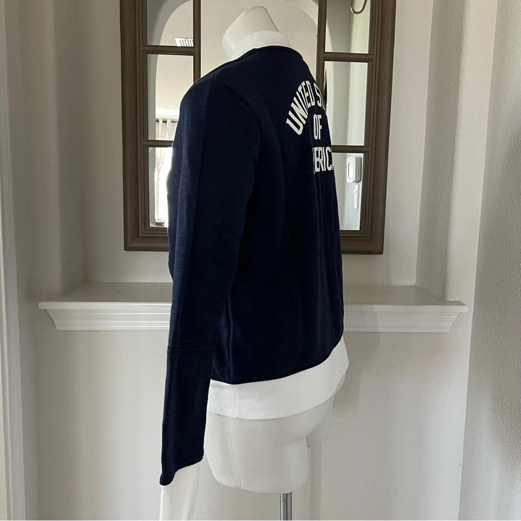Under Armour Team USA Bomber Jacket Zip Sweatshirt Patriotic Navy Size M NWT