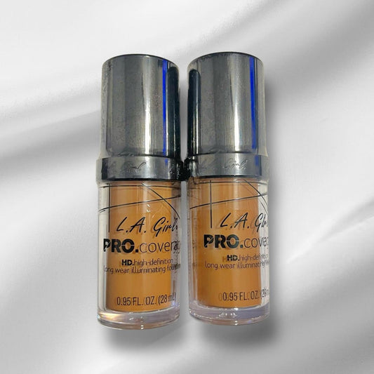 X2 L.A. Girl Tan PRO.coverage HD High-Def. Long Wear Illuminating Foundation