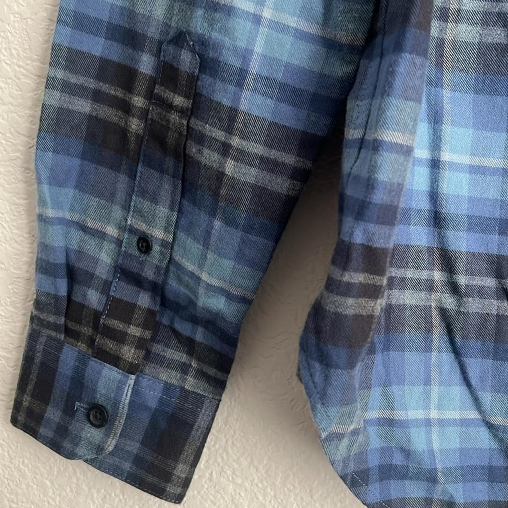 Vince Blue Plaid Casual Button Down Shirt, Size S NEW w/Tag