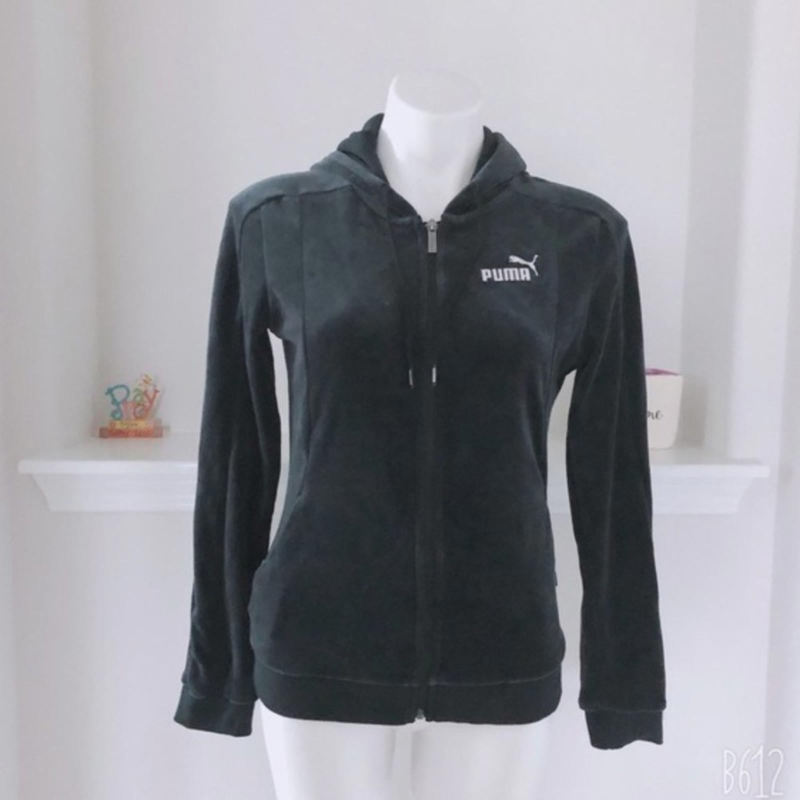 Puma Essentials Cotton Furry Front Zip Hoodie/Jacket in Black Size S NWT