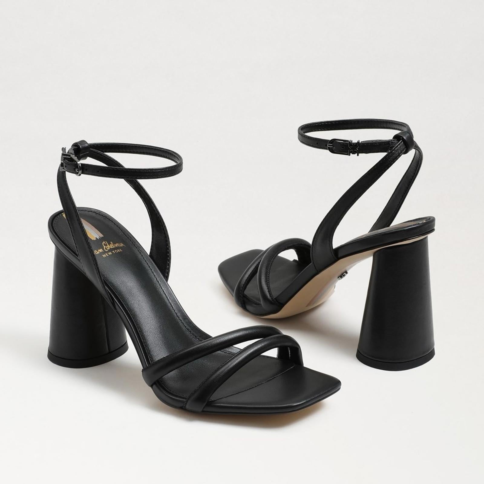Sam Edelman Kia Block Heel Sandal Black Patent New in Box, Retail $140