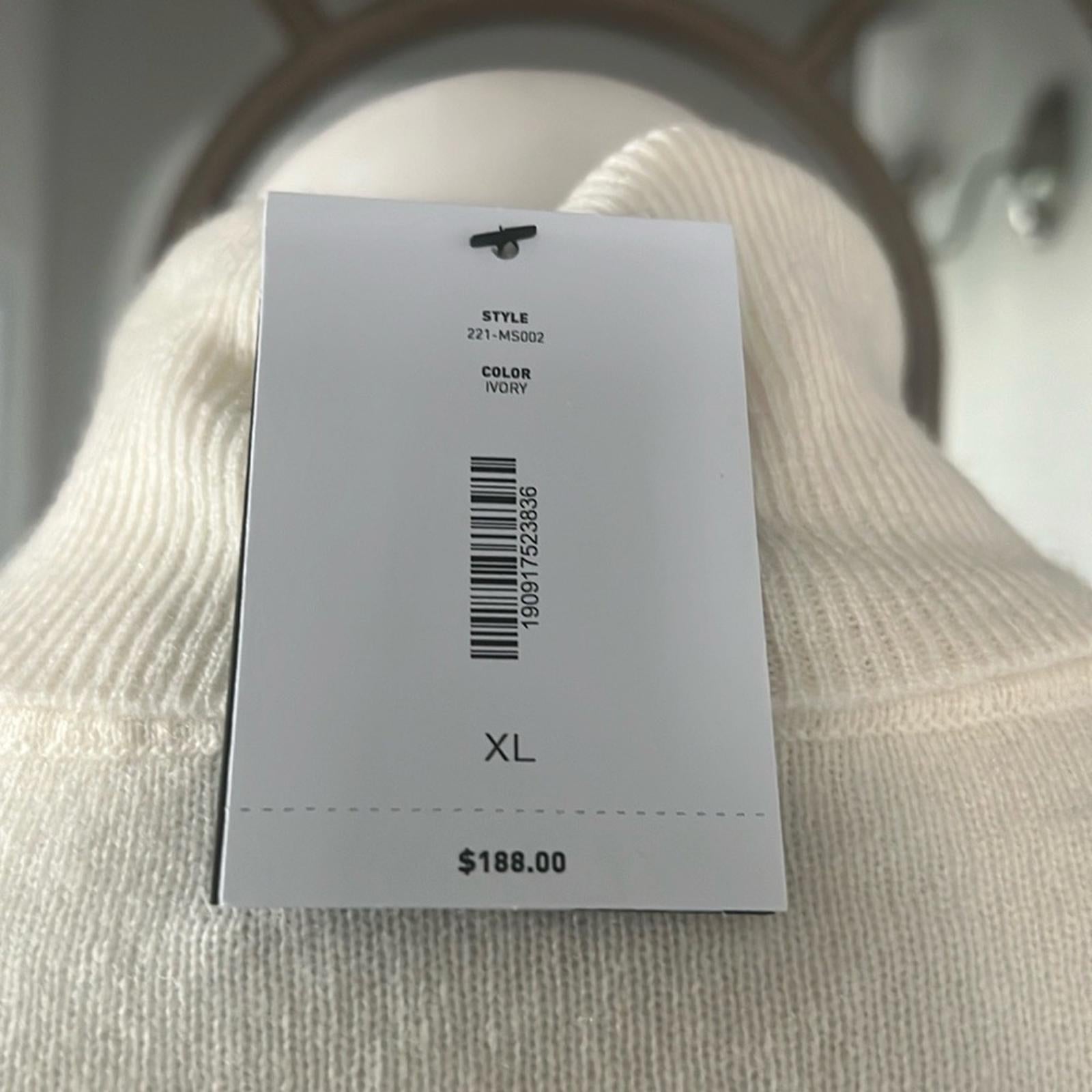 Cashmere Mesh Sleeve Turtleneck Sweater from C by Bloomingdale's Size XL NWT