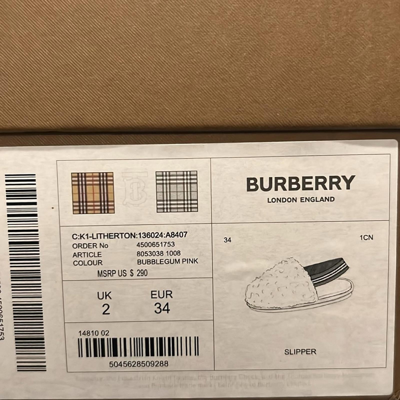 NEW Burberry Kids Pink Litherton Sandals, Pink New in Box; w/Dust Bag