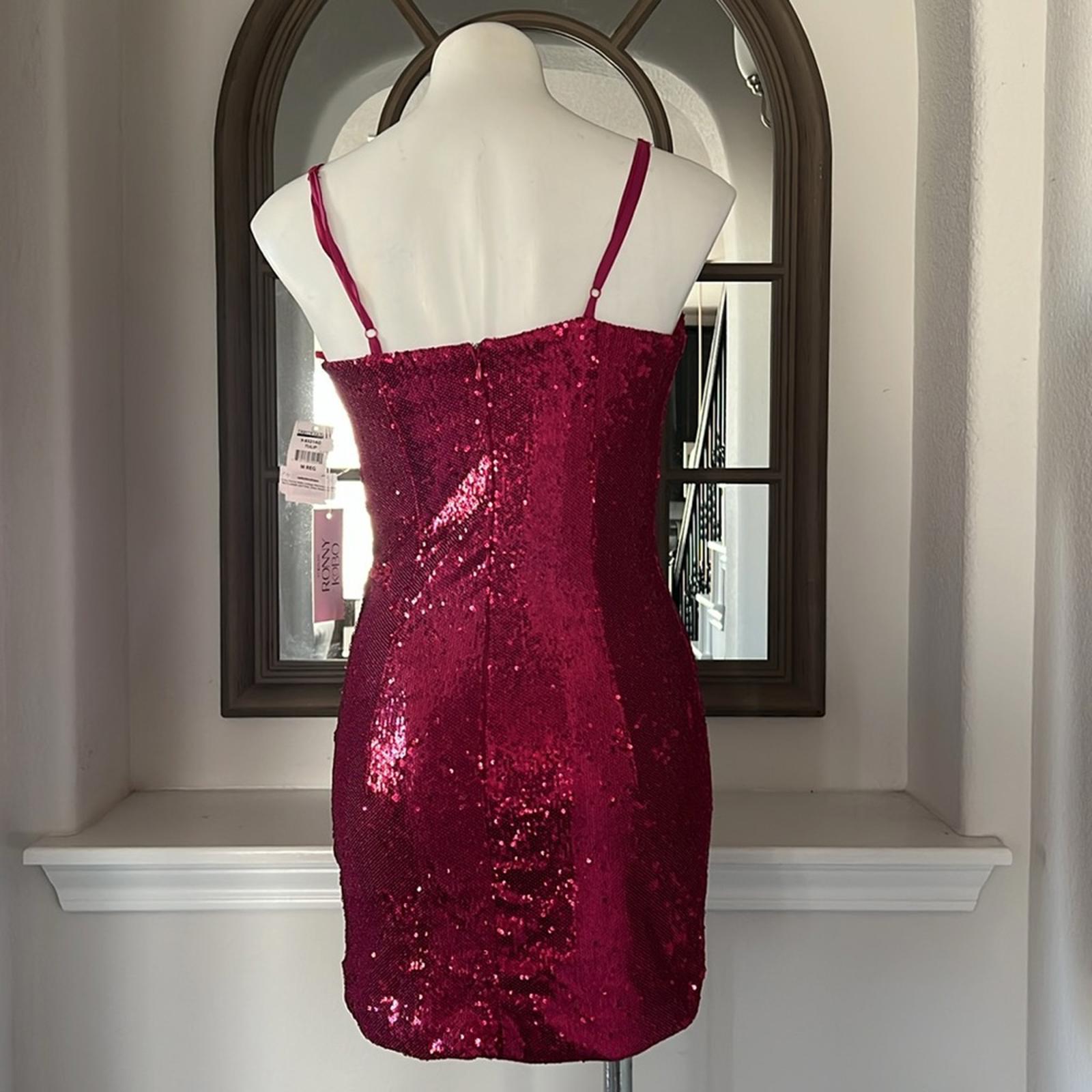 Torn by Ronny Kobo Lindsay Sequin Bow Front Mini Dress in Pink Size M NWT $548
