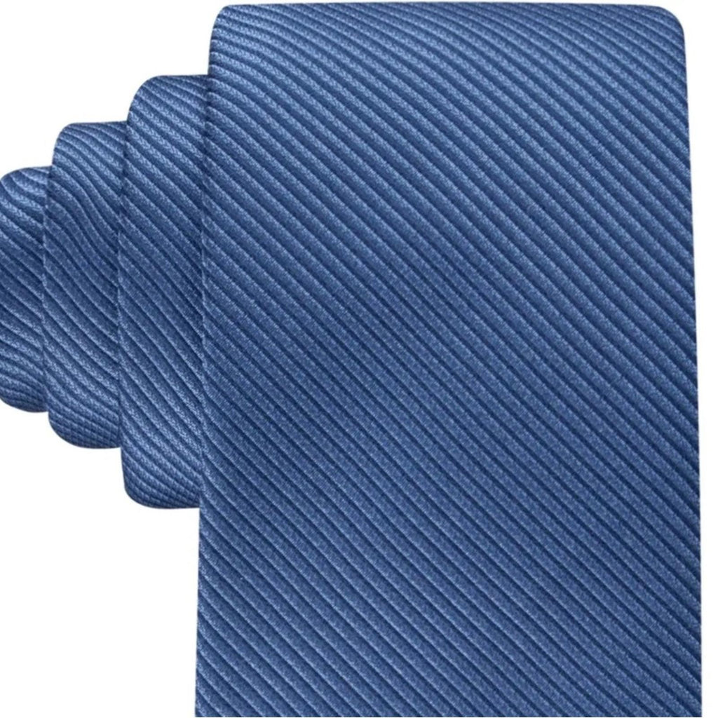 Calvin Klein Shiny Mini-Stripe Textured Silk Tie in Blue, One Size, NWT