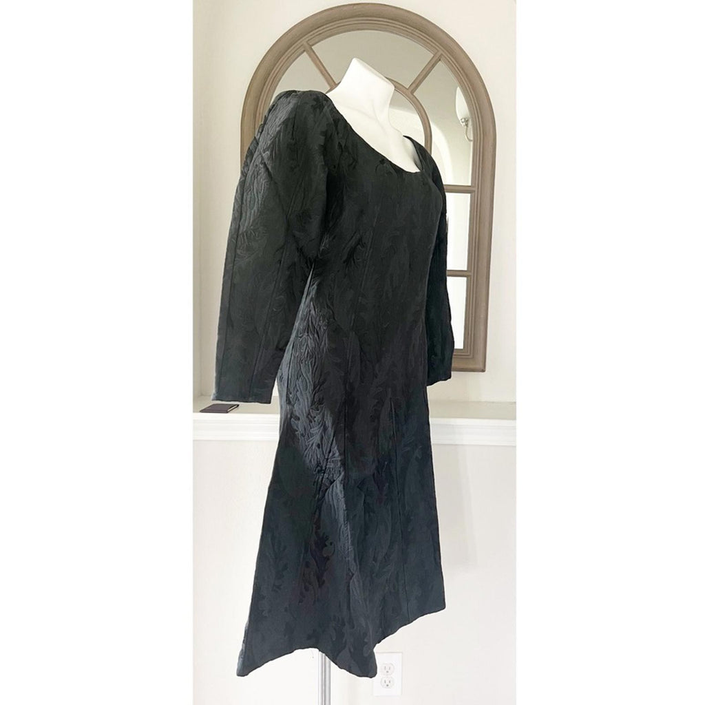 WhoWhatWear Madeline Puff-Sleeve Jacquard Silk Blend Dress, Size XS New w/Tag