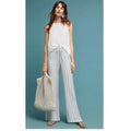 Anthropologie’s Cloth & Stone Linen Wide Leg Pants Blue & Cream Size M New w/Tag