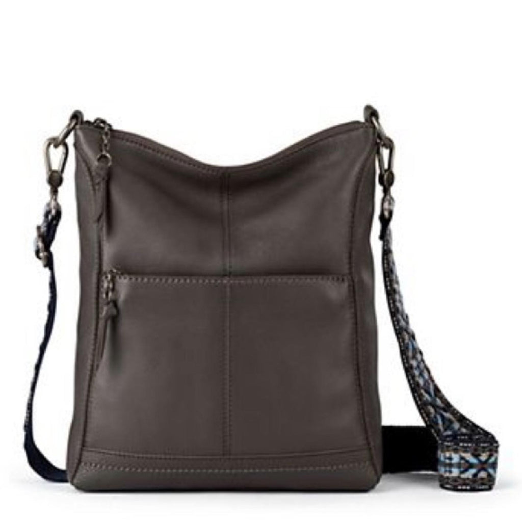 The Sak Lucia Leather Crossbody in Slate/Grey, NEW $149