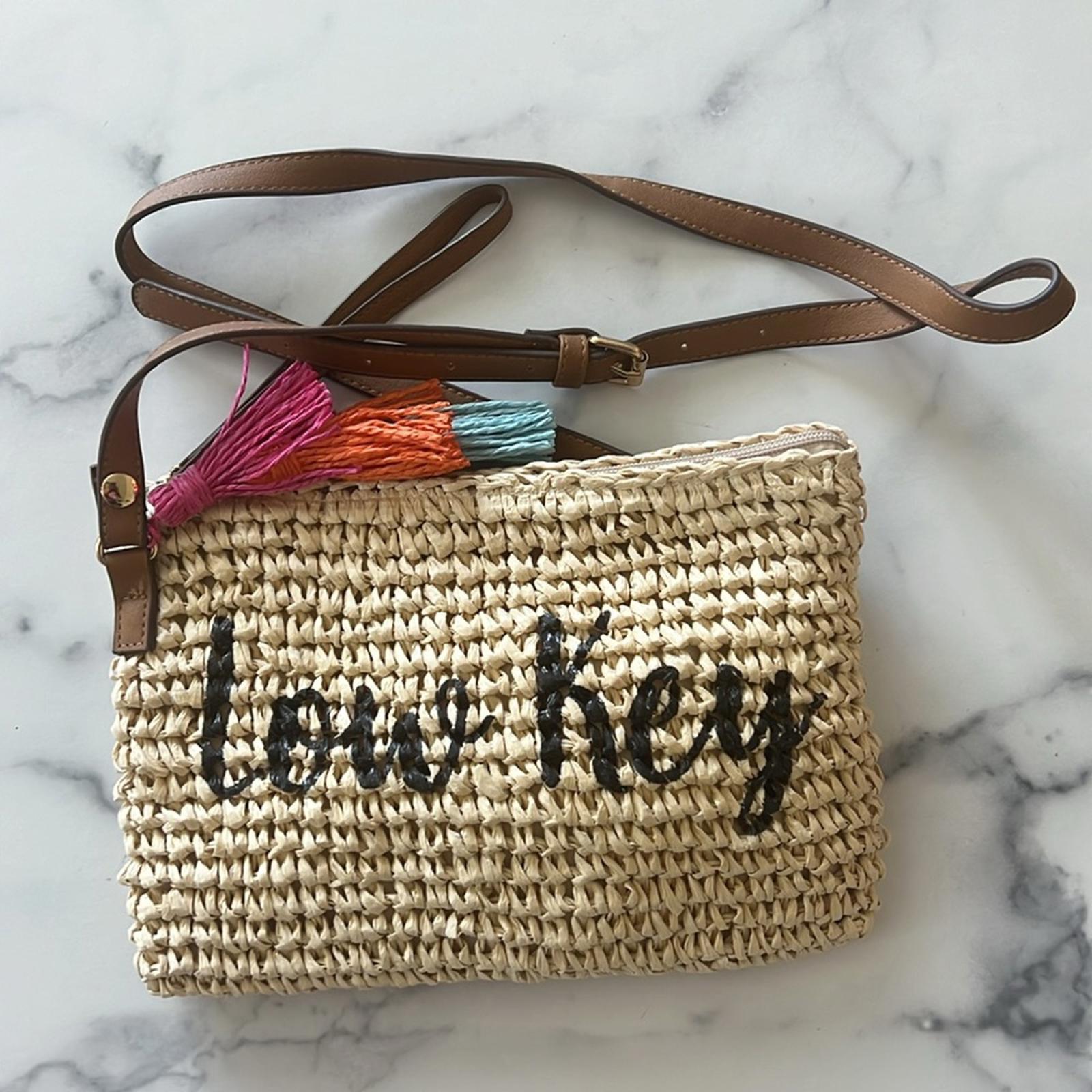 INC Straw Crossbody, Natural Straw One Size, New w/Tag
