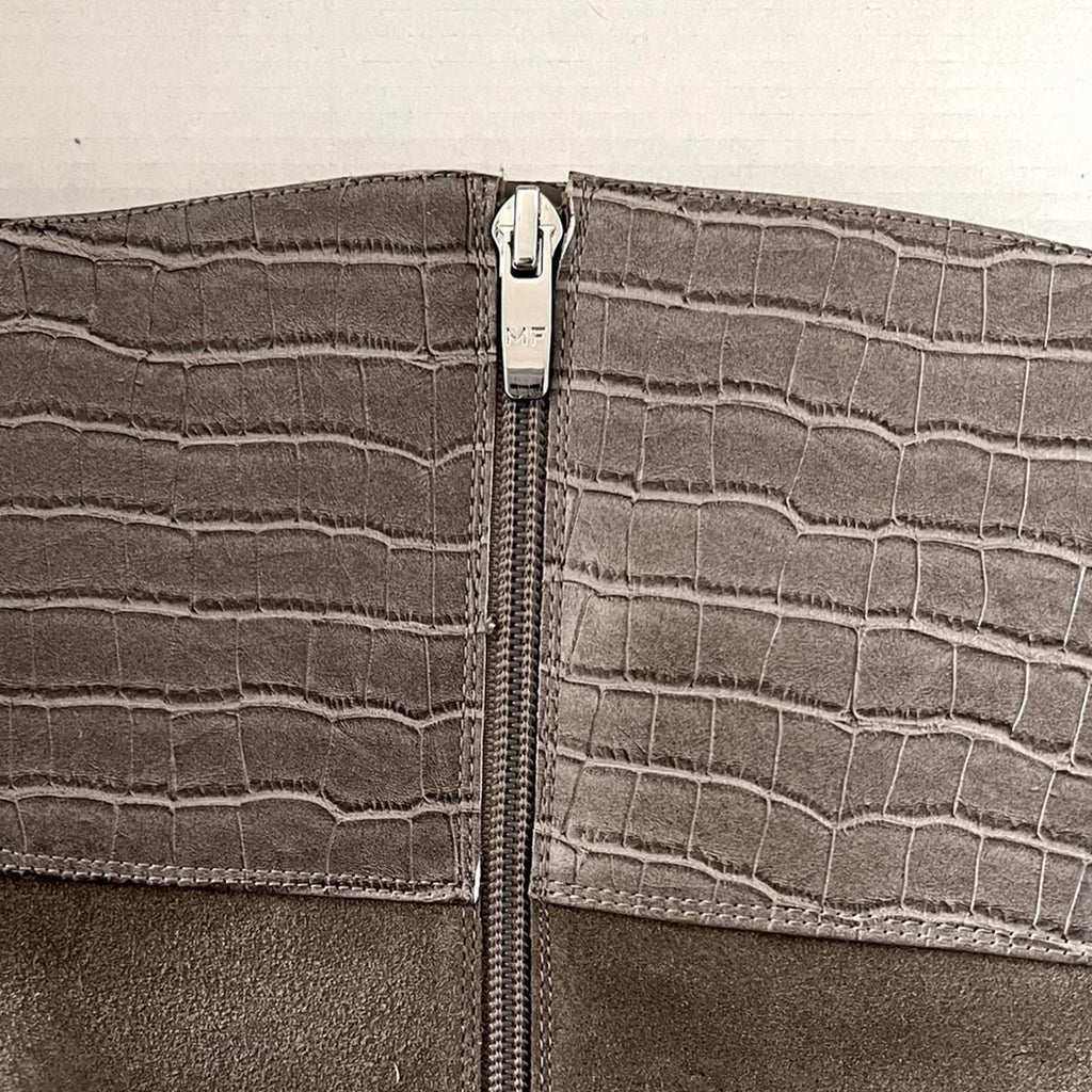 Marc Fisher Wide Calf Knee High Riding Boot in Taupe Suede, NEW, Size 11 Wide