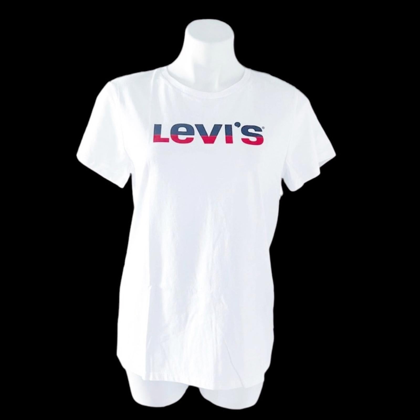 NWT Levi’s White Graphic Print T-Shirt Cotton Tee Size L New w/Tag