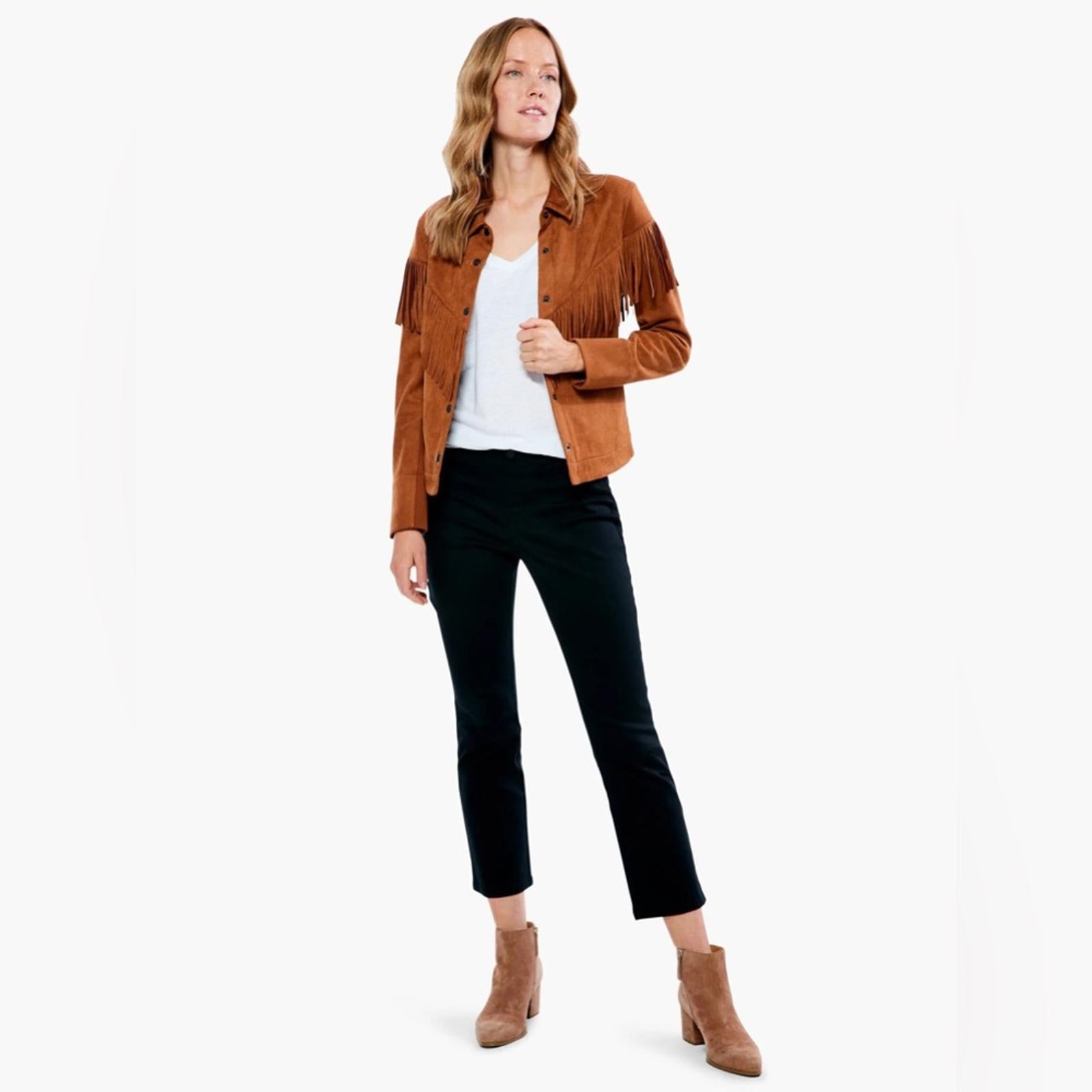 NIC+ZOE Plus Faux Suede Fall Fringe Jacket, Size 2X New w/Tag