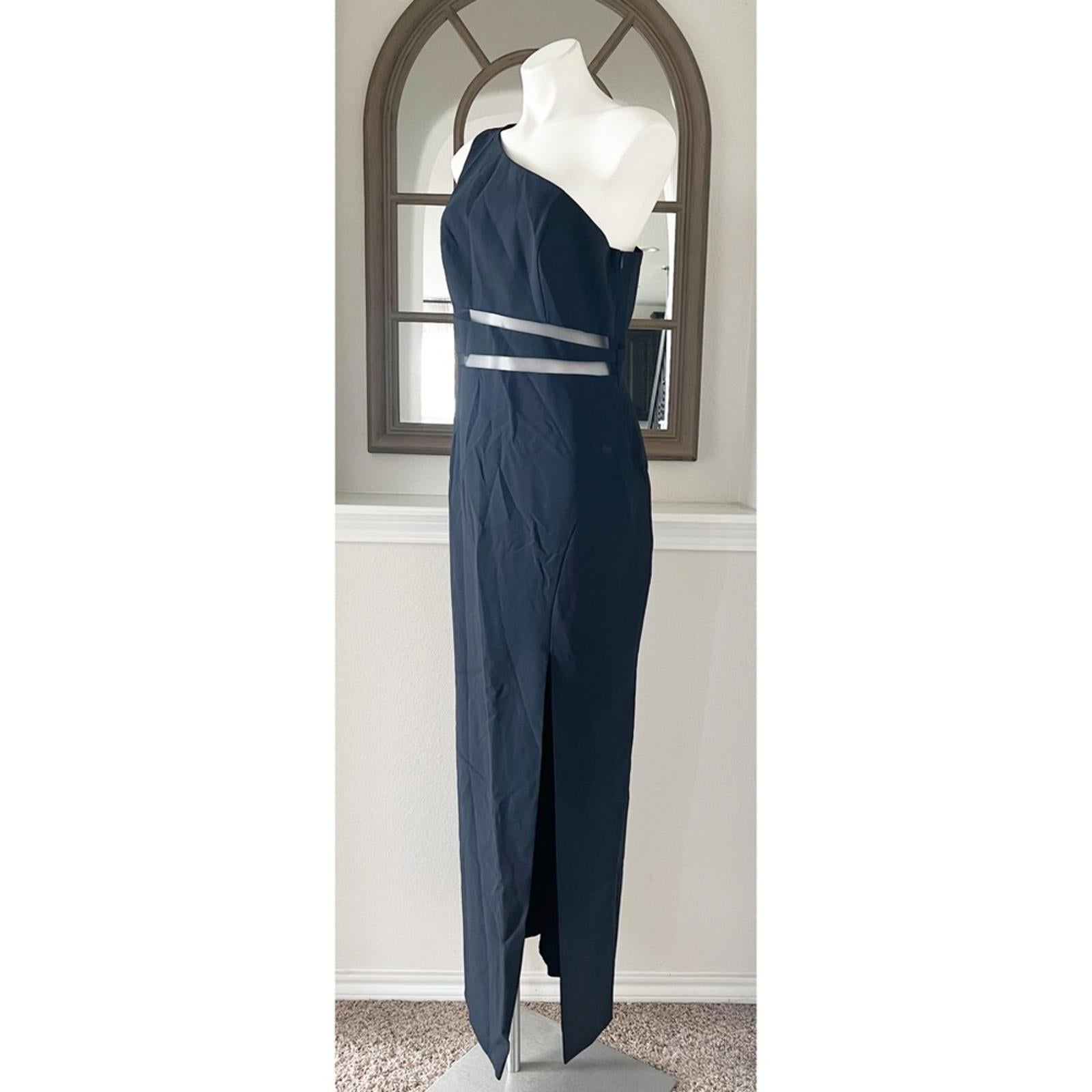 Liv Foster One Shoulder Cutout Gown, Twilight/Navy Maxi Size 12 New w/Tag $350