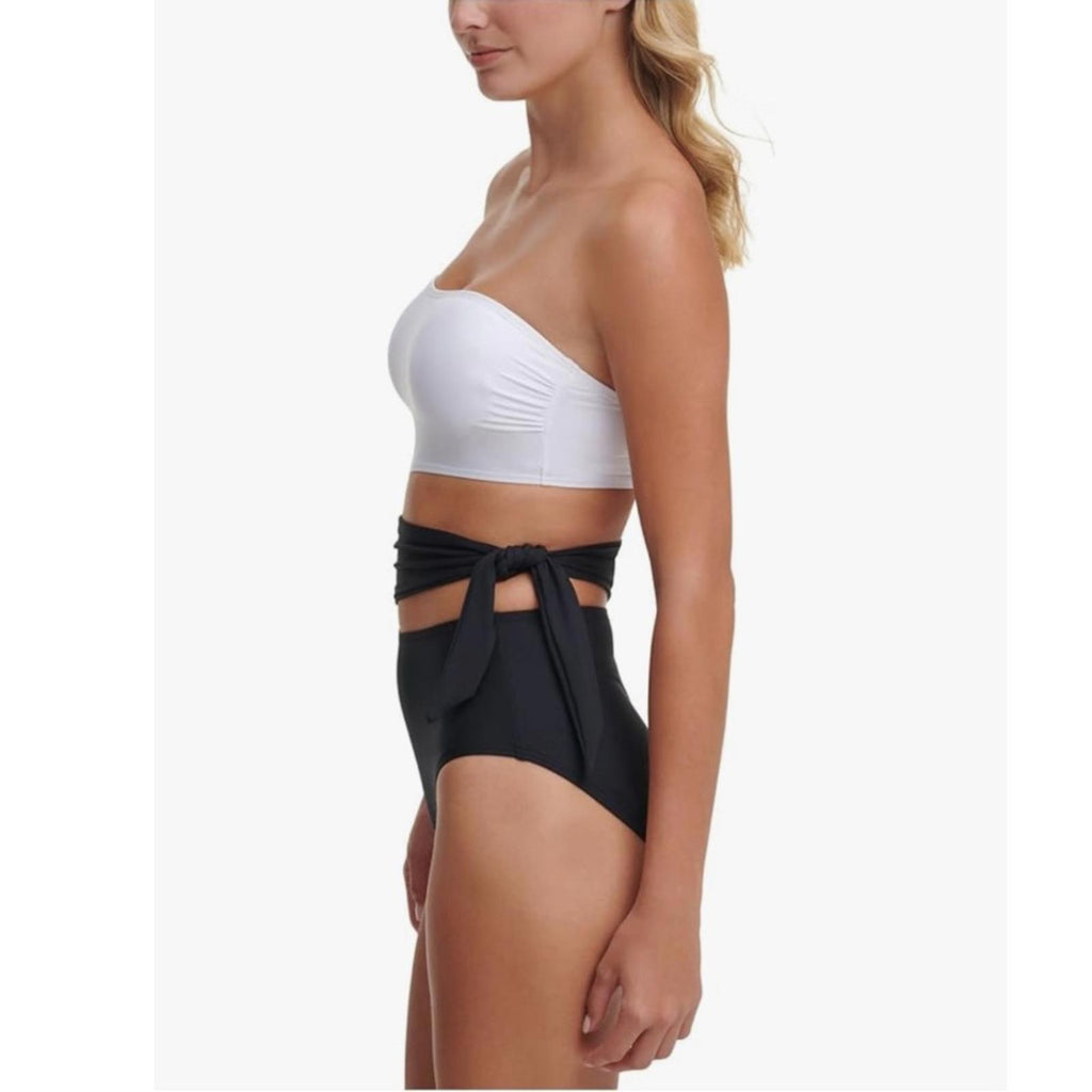 DKNY Stretch Convertible Mod. Coverage Cutout Bandeau One Piece Swimsuit Size 16