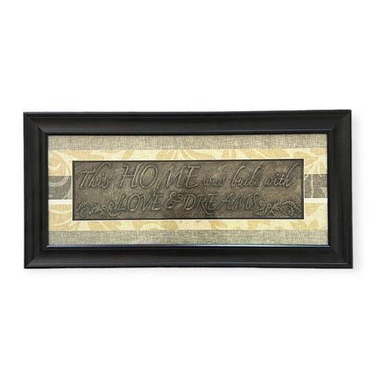 “This Home Was Built With Love & Dreams” Wall Decor Picture Frame New w/Tag