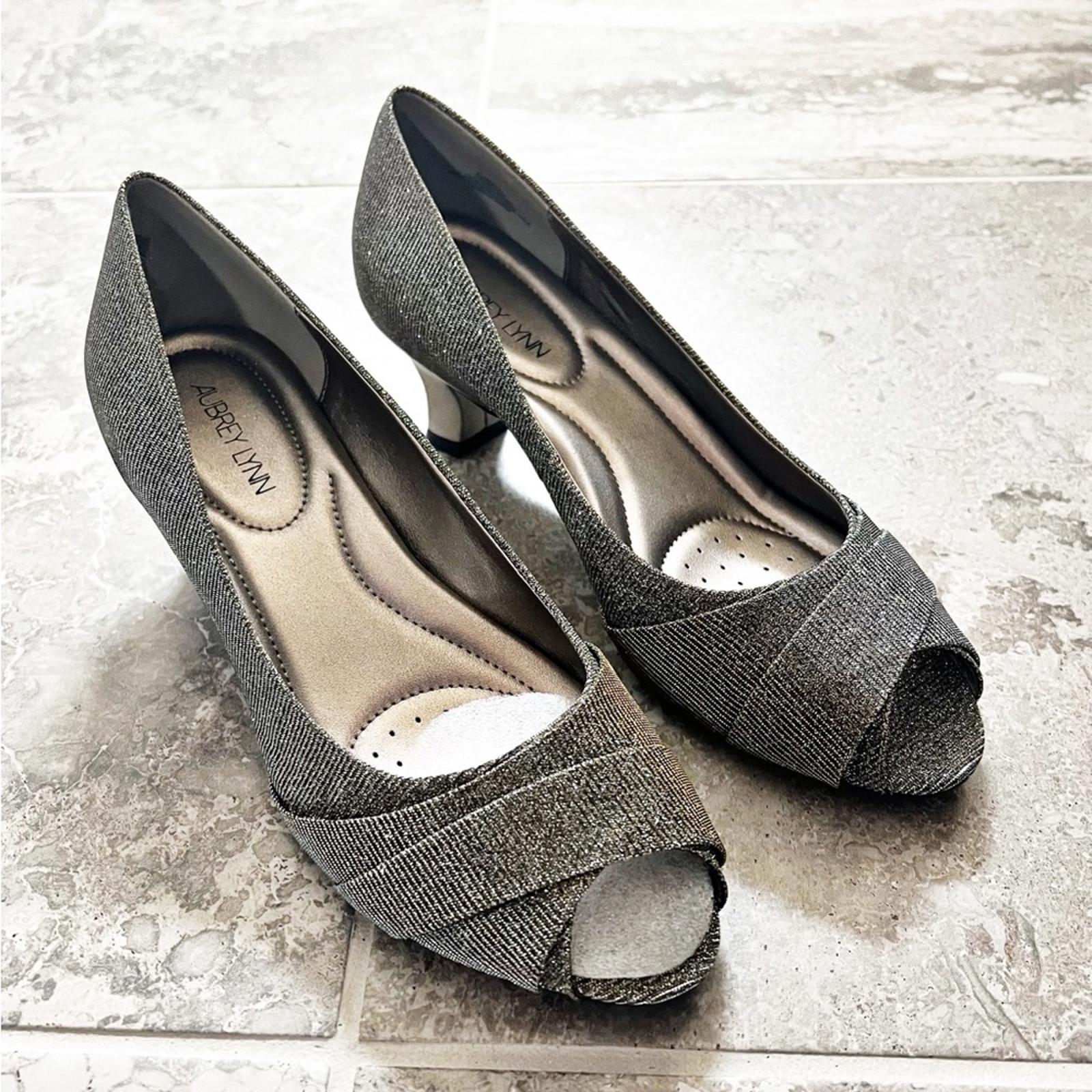 Aubrey Lynn Al-Abbey Dark Gold/Pewter Evening Glitter Shoes, NWT, Size 10