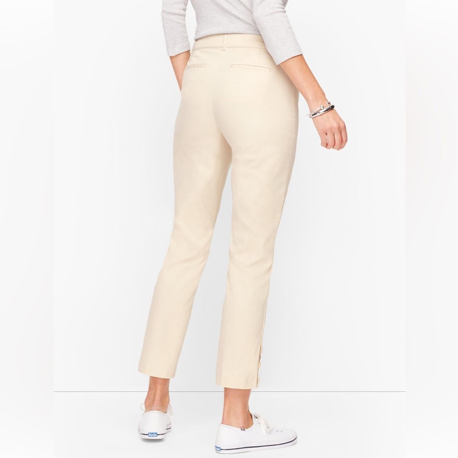 Talbots Beige Straight Leg Perfect Crop Pants, Size 12 New w/Tag