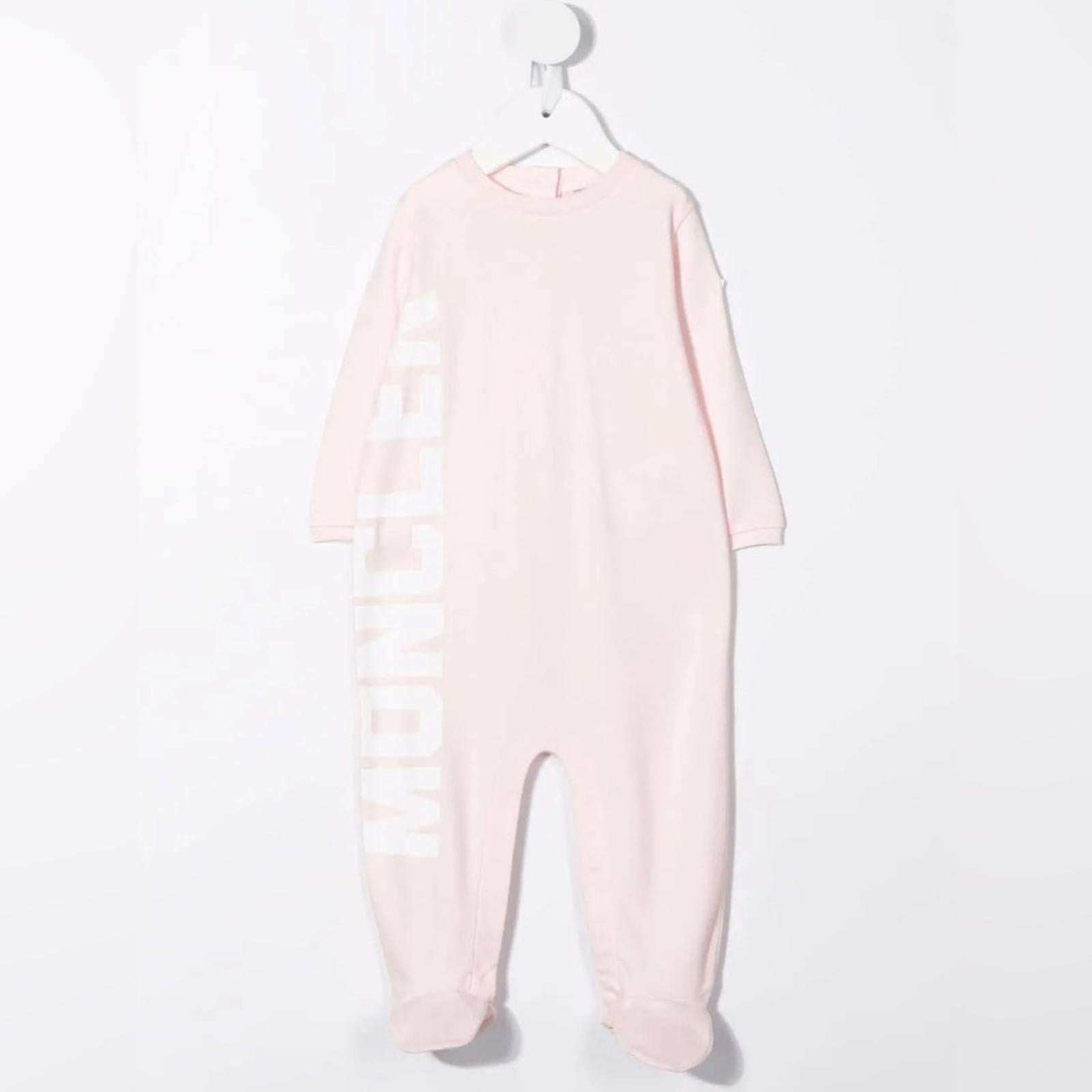 Moncler Enfant Logo Babygrow Set 2-Piece Footie & Hat Size 6/9M New w/Tag
