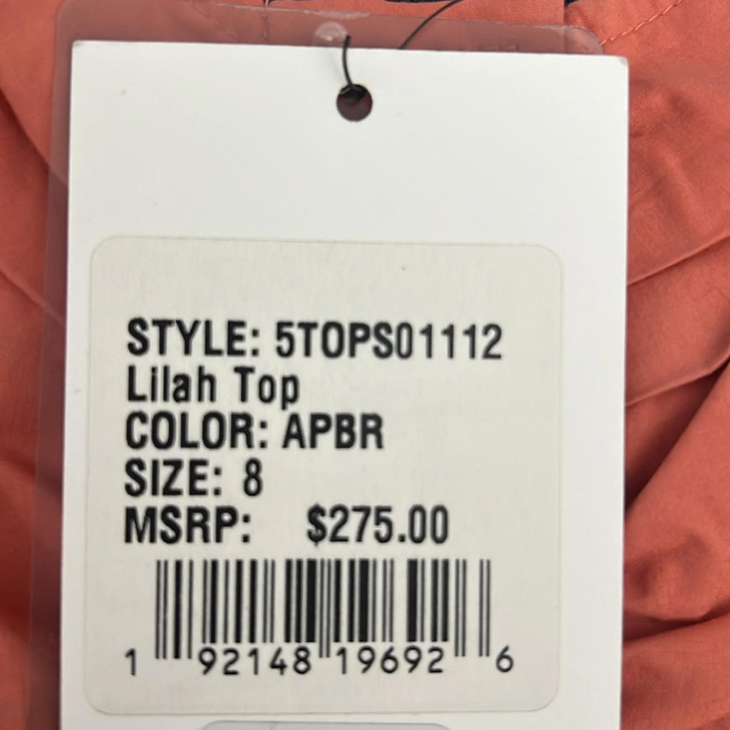 A.L.C. Lilah Cotton Sweetheart Top in Apricot Size 8 New w/Tag Retail $275