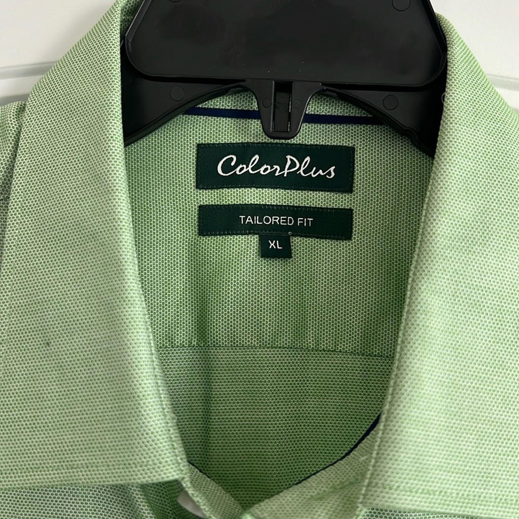 Color Plus Men’s Dress Shirt, Green Size XL EXCELLENT!