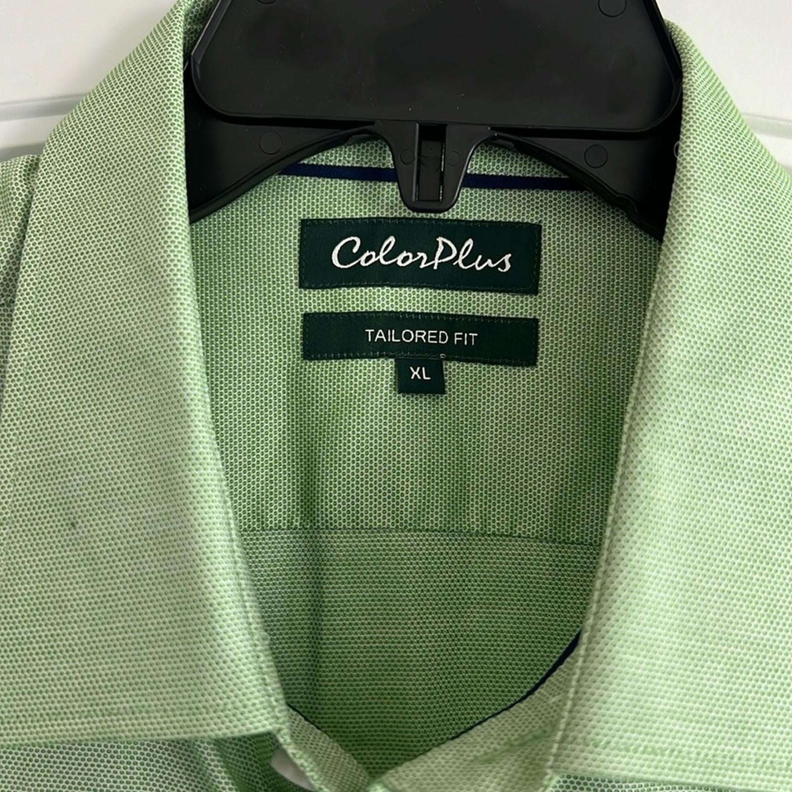 Color Plus Men’s Dress Shirt, Green Size XL EXCELLENT!