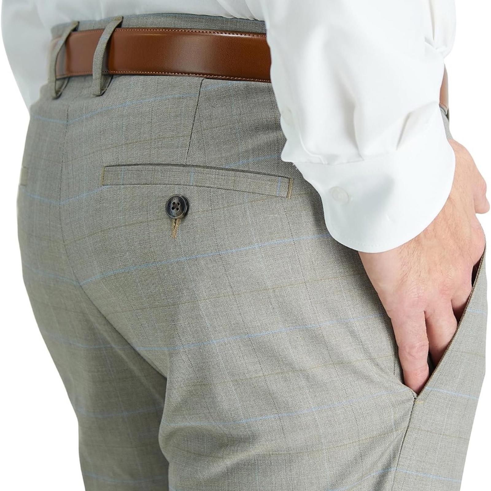Kenneth Cole REACTION Premium Flex Slim Fit Dress Pants Oatmeal, 33W x 32L NWT