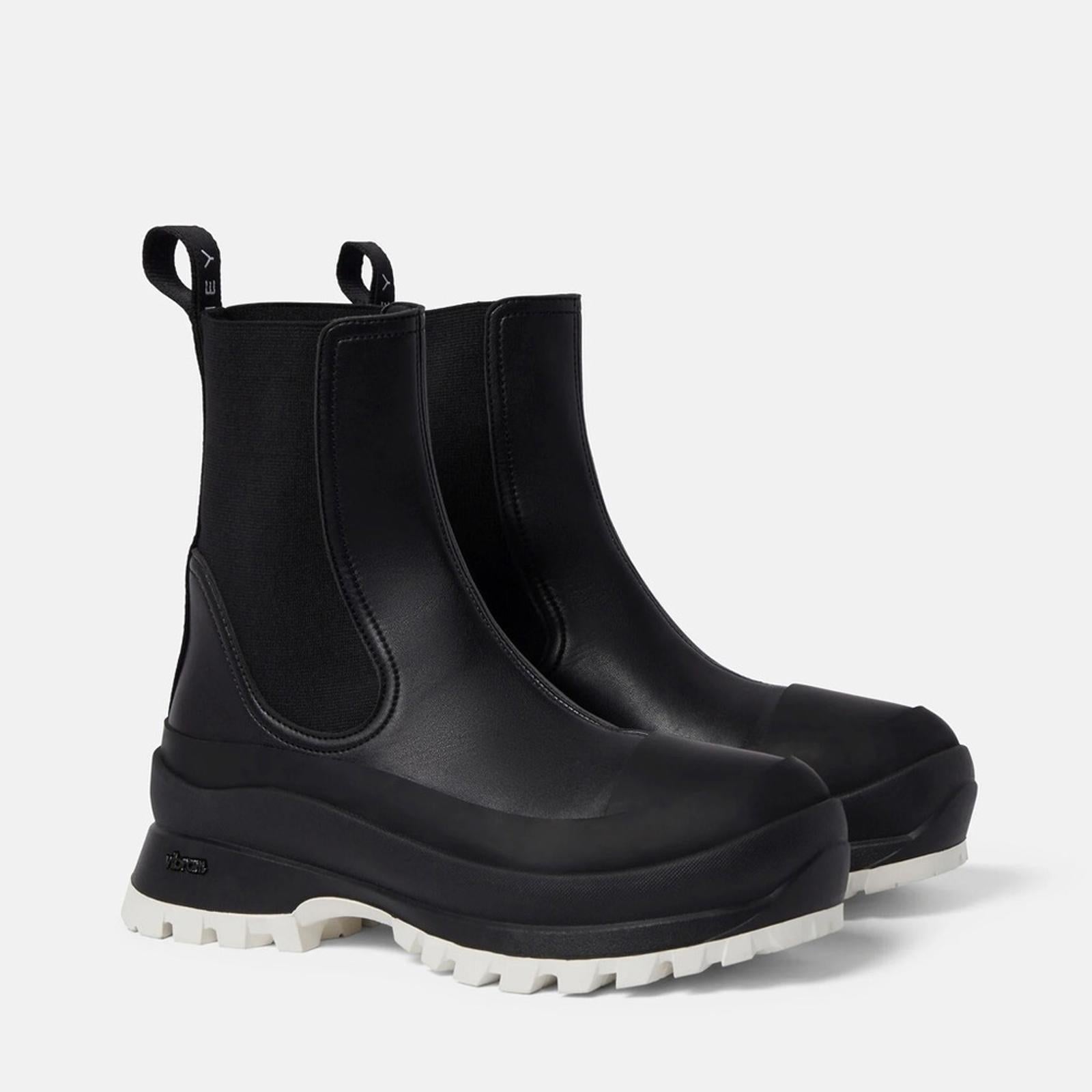 Stella McCartney Trace Chelsea Boots w/Logo Black, Size 40 New