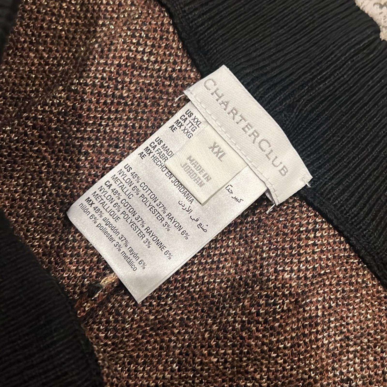 Charter Club Mid-Rise Sweater Elastic Waist Animal Print Pants, Size XXL NEW