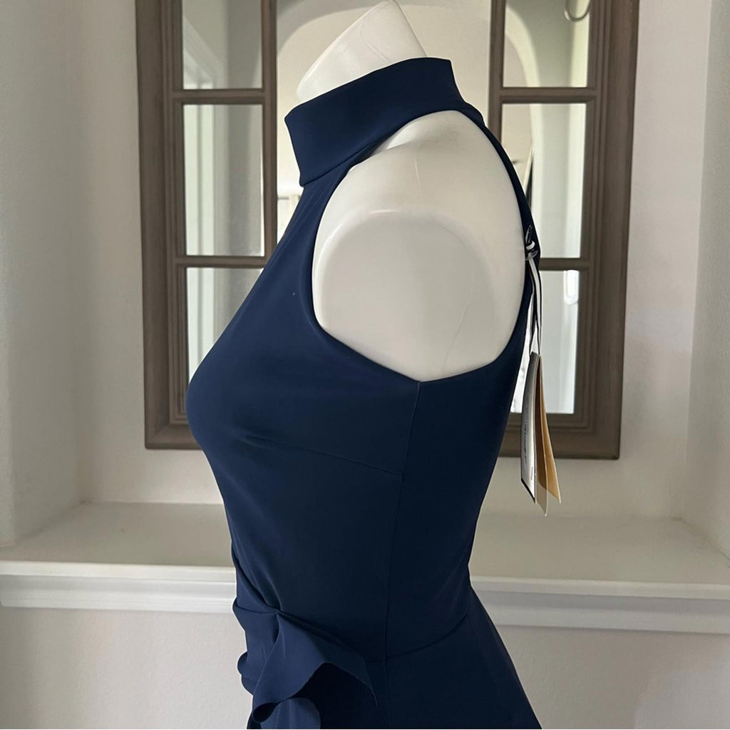 Chiara Boni La Petite Robe Gudrum Halter Ruffle Gown (Made in Italy) Size 16 NEW