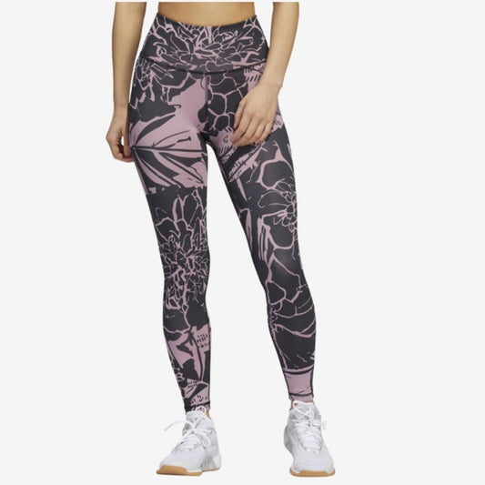 Adidas 7/8 Flower Tights, Purple Black Size XS New w/Tag Retail $65